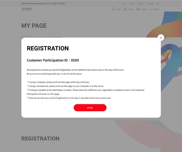 Display proof of registration